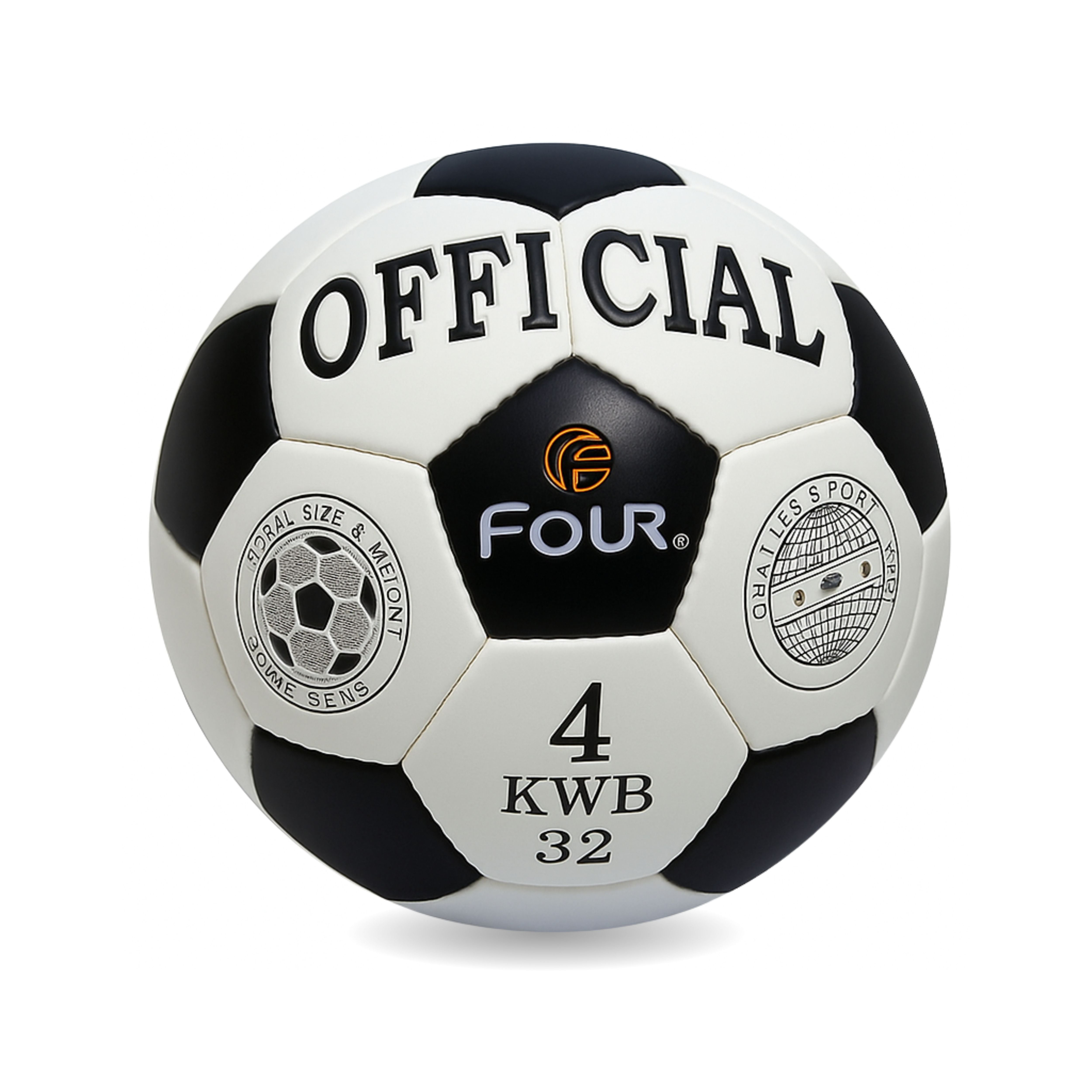 Balón de Futbol N°4 Four Oficial Blanco Negro