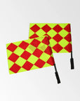 set de banderines para árbitros asistentes rombos amarillo rojo