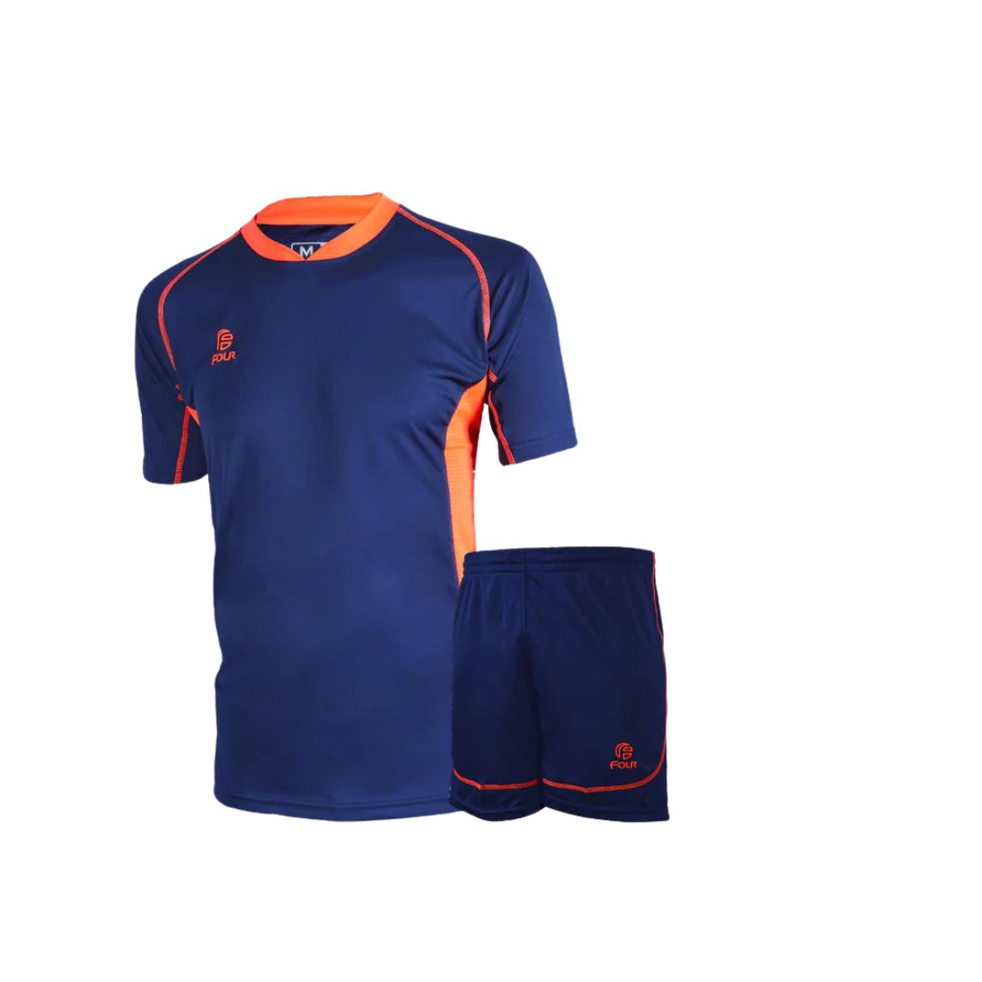 Camiseta de Futbol + Short Azul Marino Naranjo - Bundesliga - Talla M