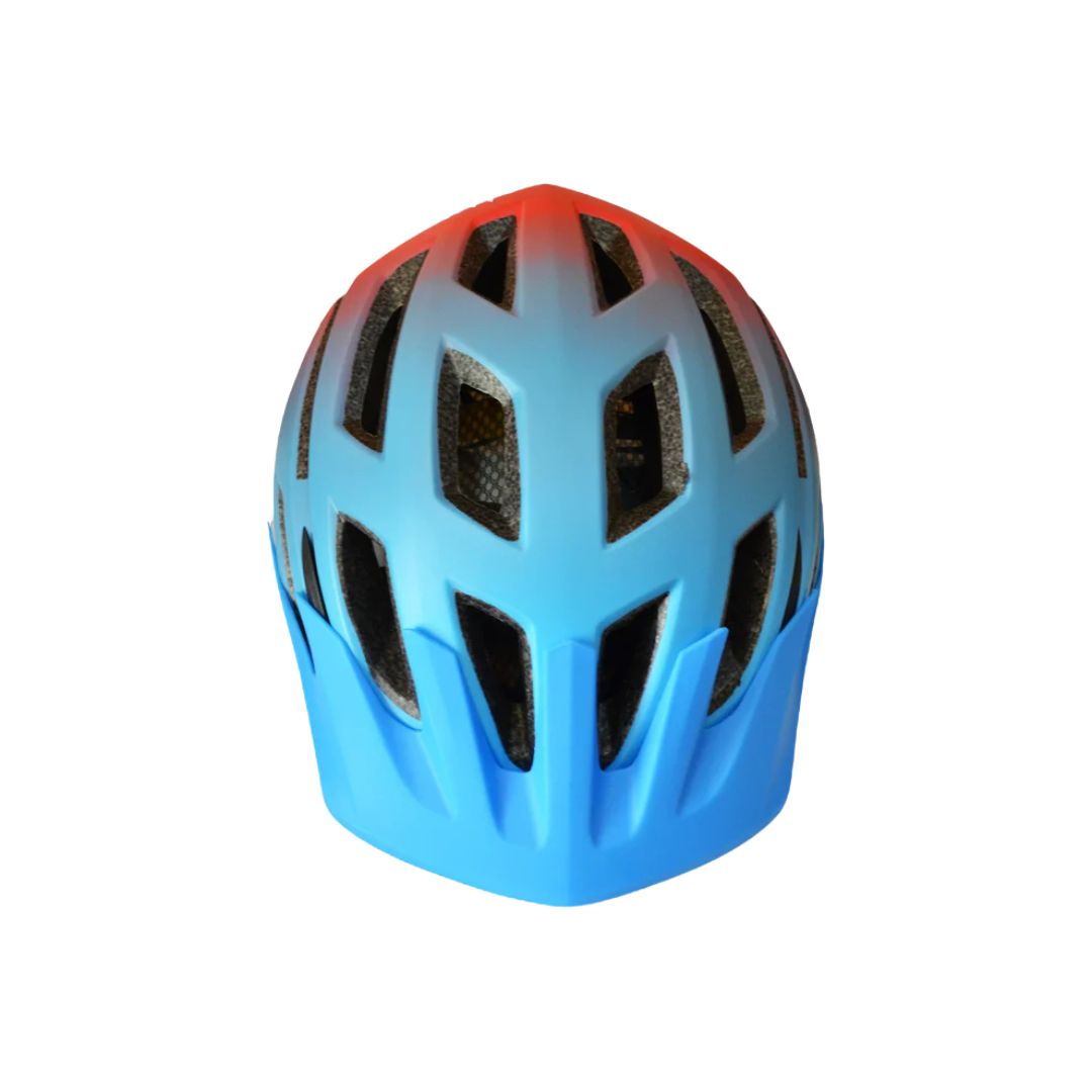 Casco Bicicleta Ajustable -  Wolfbase Celeste Naranjo