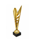 Trofeo Copa Espiral Metálico Dorado con Base de Mármol Negra