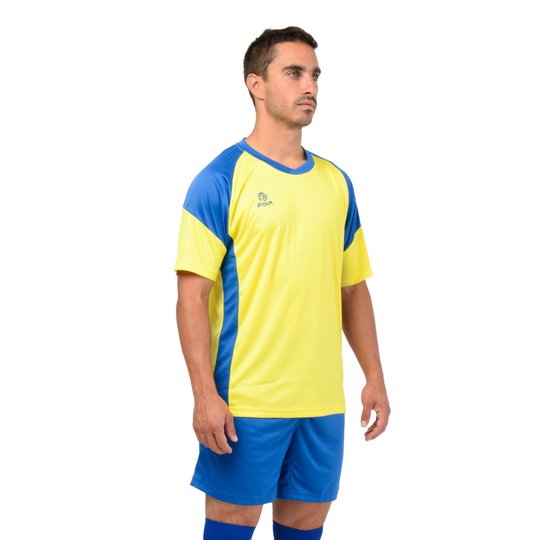 Camiseta de Futbol y Short - Amarillo Azul Rey - Four Dortmund