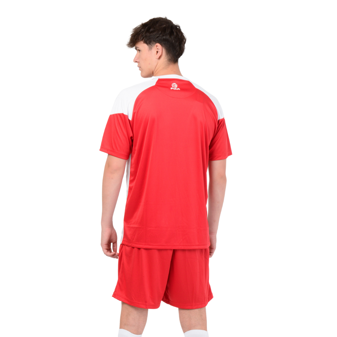 Camiseta de Futbol y Short - Rojo Blanco - Four Dortmund