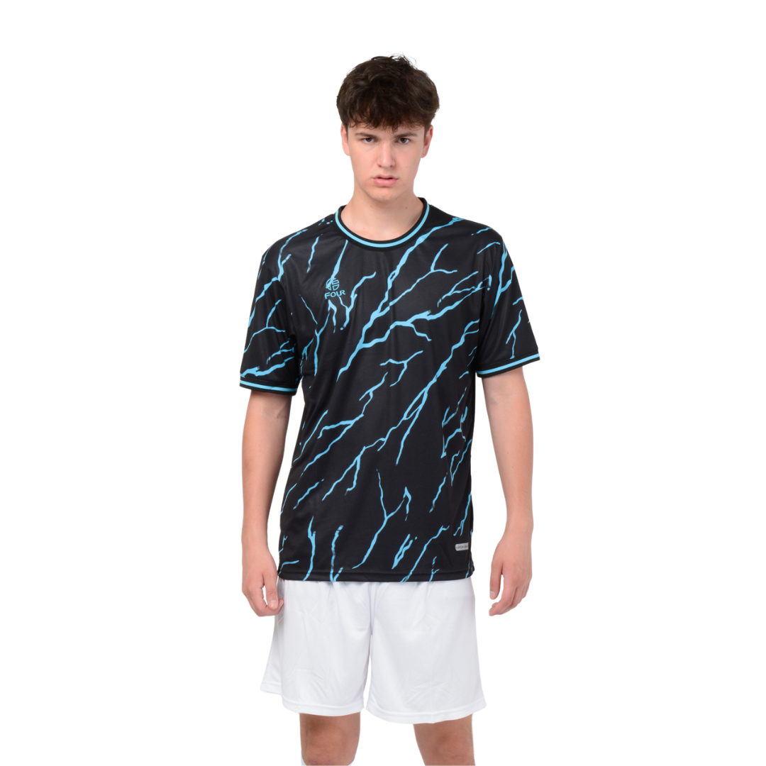 Camiseta de Futbol (Solo Camiseta) - Negro Relampago - Modelo Manchester City Visita