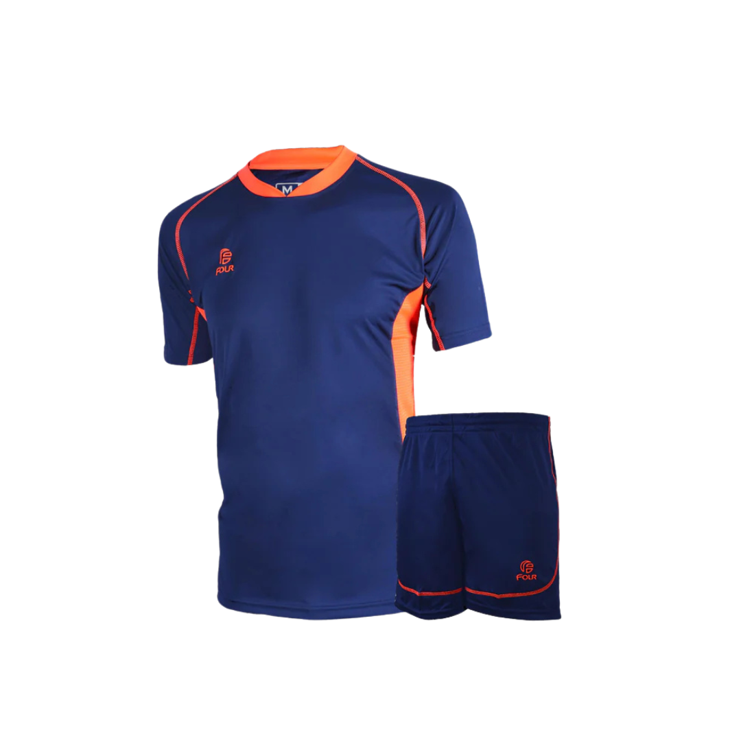 Camiseta de Futbol + Short Azul Marino Naranjo - Bundesliga - Talla M