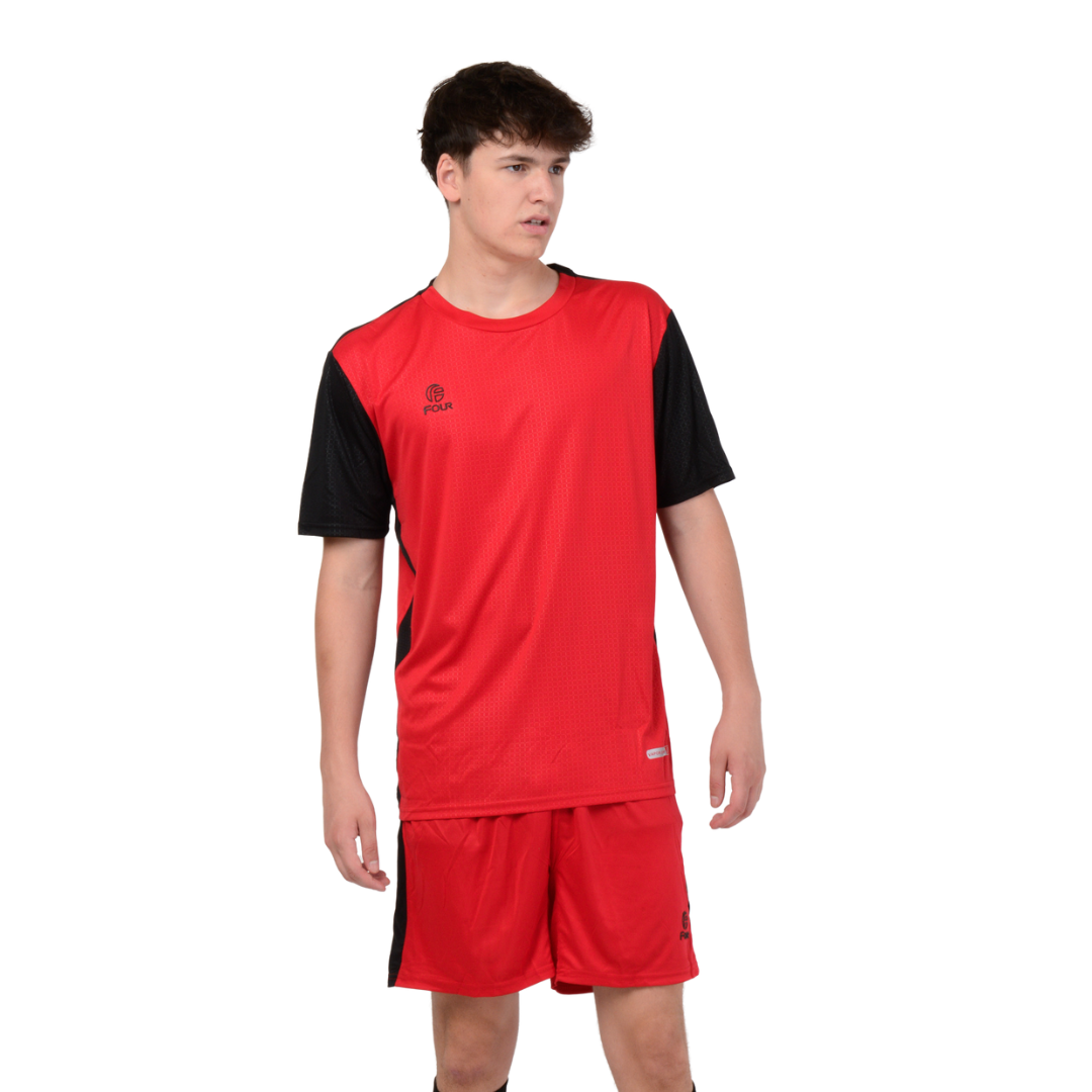 Camiseta de Futbol y Short - Rojo Negro - Four Empoli