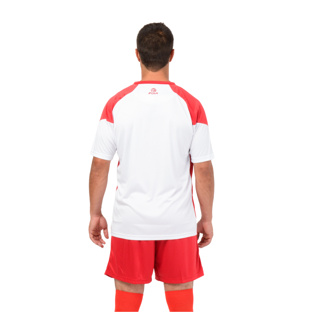 Camiseta de Futbol y Short - Blanco Rojo - Four Dortmund