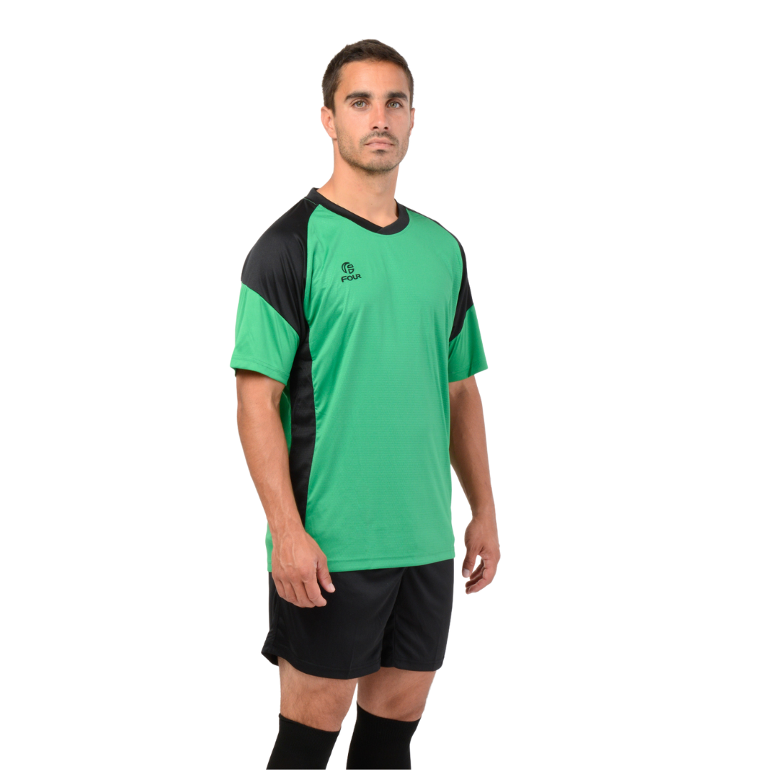 Camiseta de Futbol y Short - Verde Negro - Four Dortmund