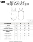 Traje de Baño Mujer Natación - Four Azul Marino Verde