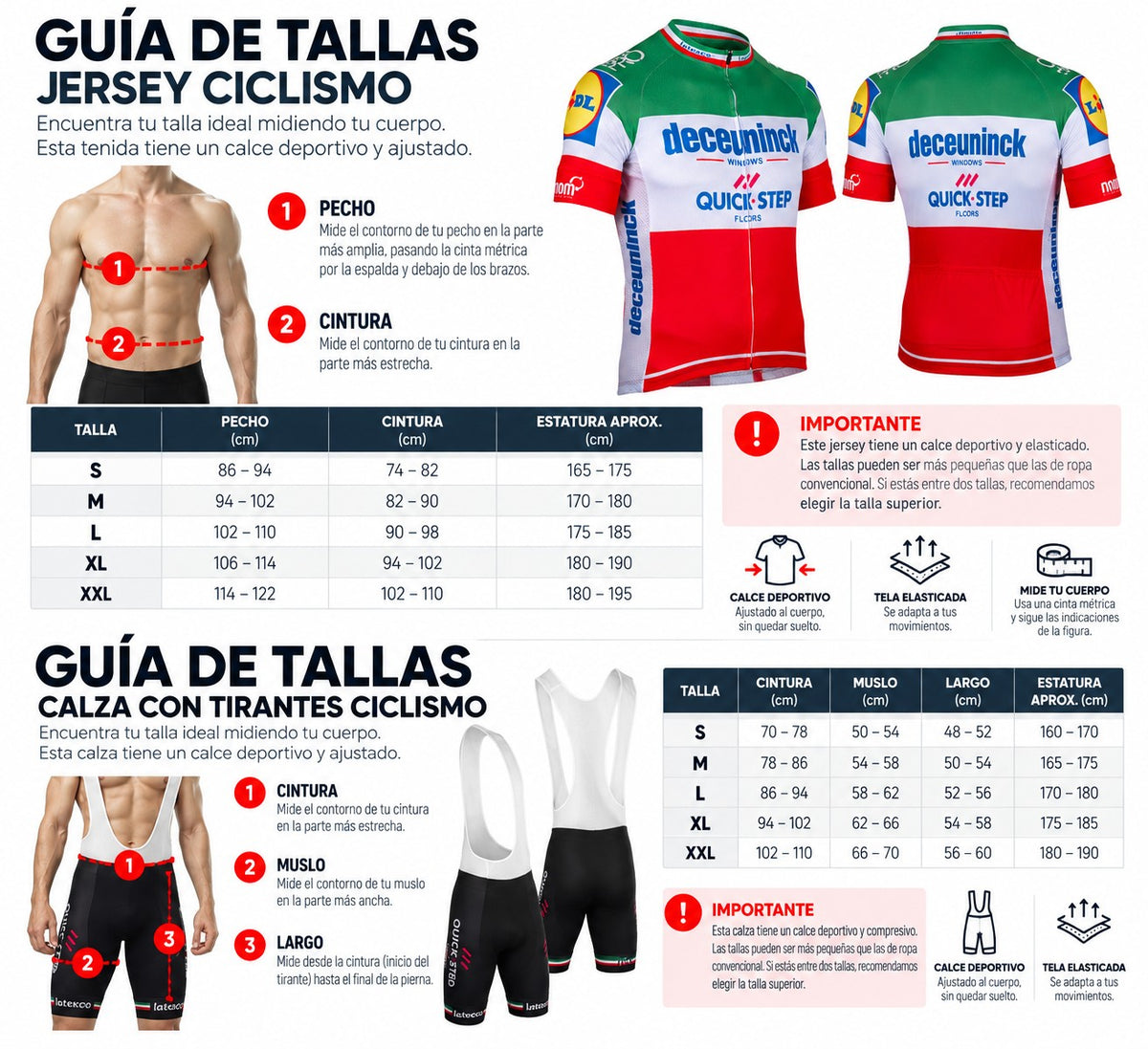 Traje de Ciclismo Quick Step Rojo Verde Blanco Manga Corta