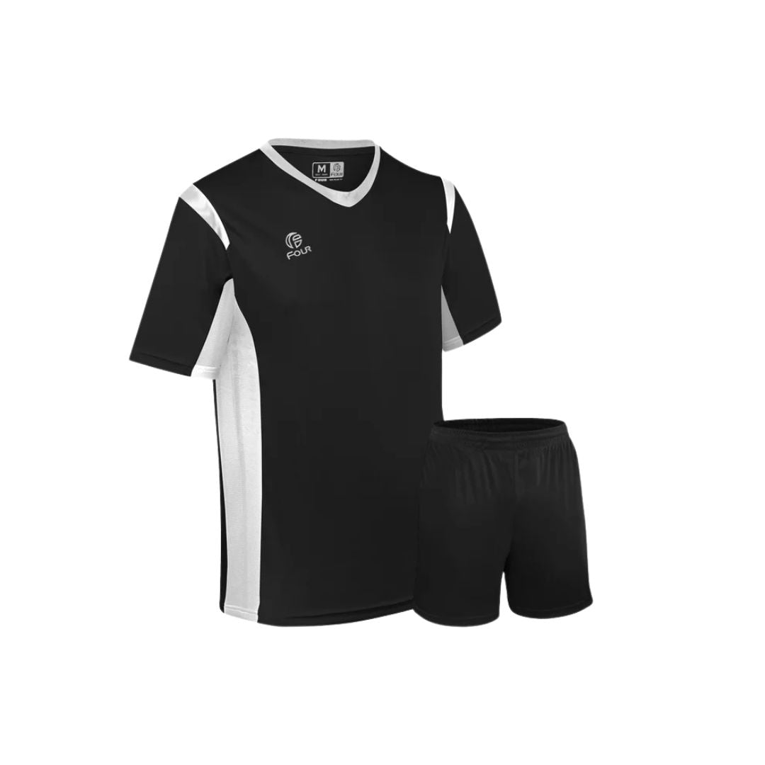 Camiseta de Futbol + Short Negro Blanco -  Four New Bundesliga