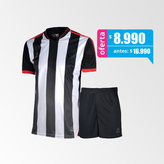 Camiseta de Fútbol y Short Four Argentina Blanco-Negro-Rojo