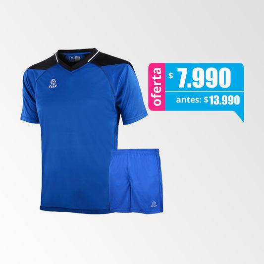 Camiseta de Fútbol y Short Modelo Atalanta Azul Negro