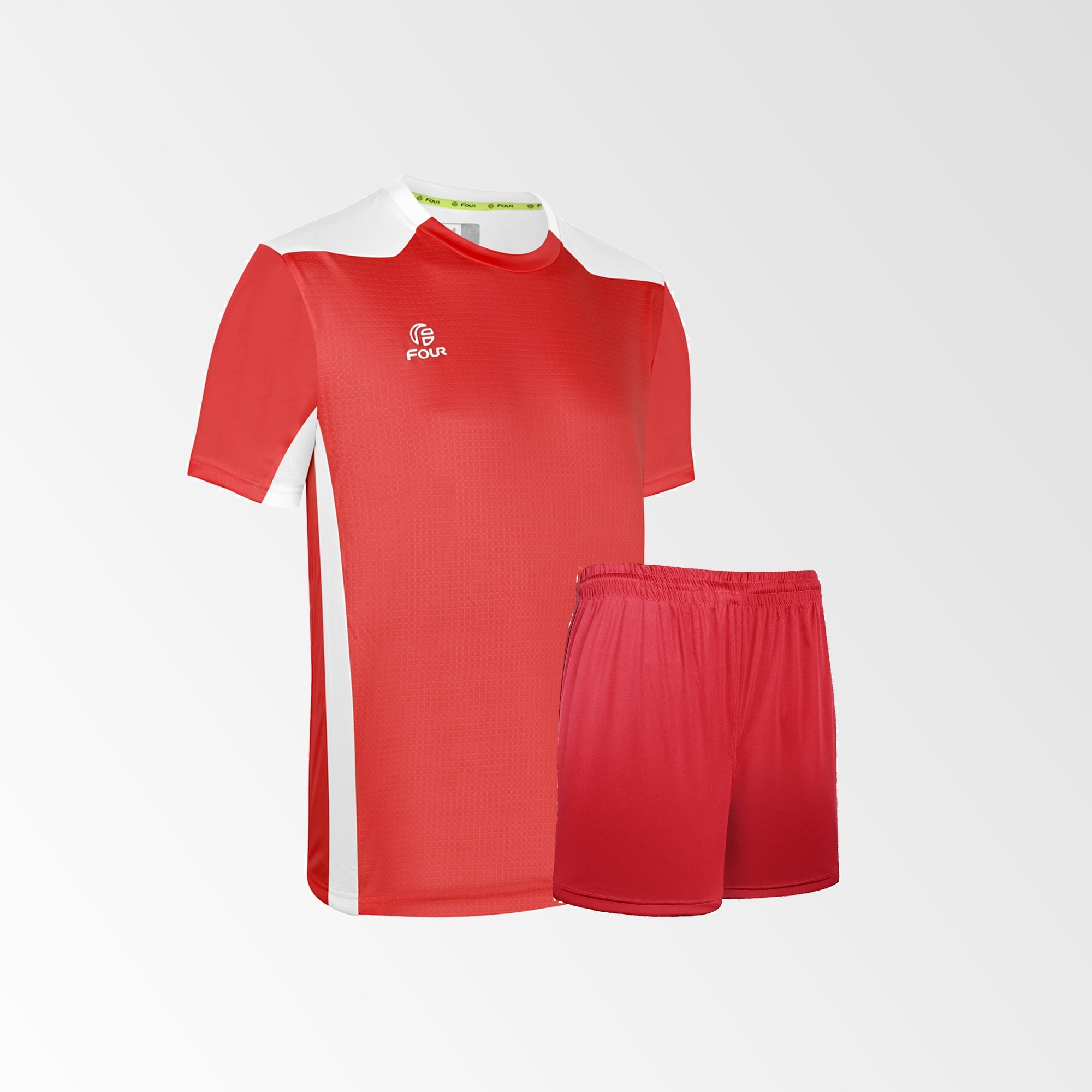 camiseta de futbol rojo four