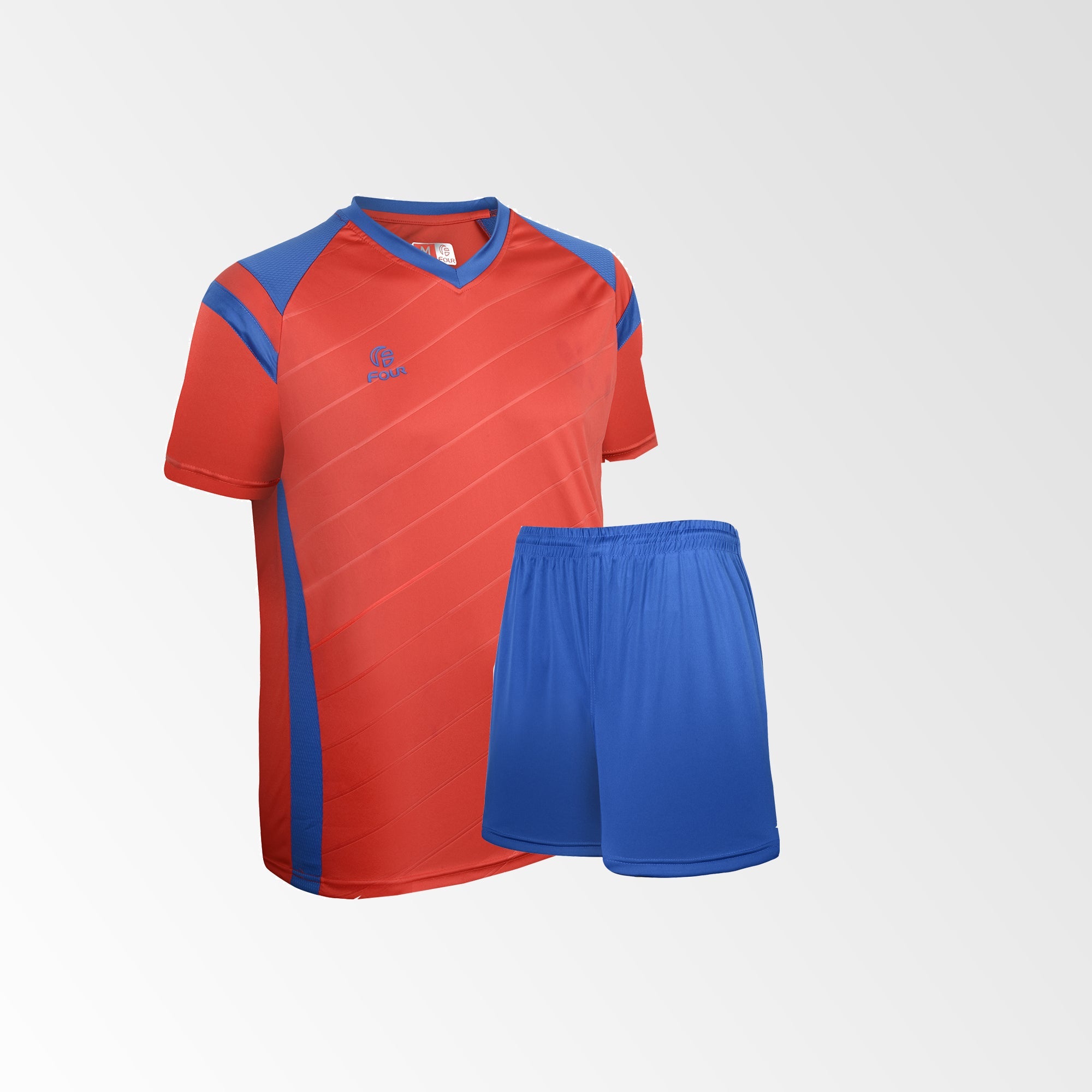 camiseta de futbol rojo azul