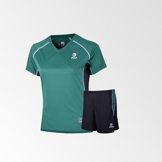Pack 12 Camiseta de Futbol Mujer y Short Modelo Set Borussia Verde Oscuro-Negro M/1  L/8  XL/3
