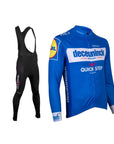 Traje de Ciclismo Manga Larga - Quick Step Azul Negro