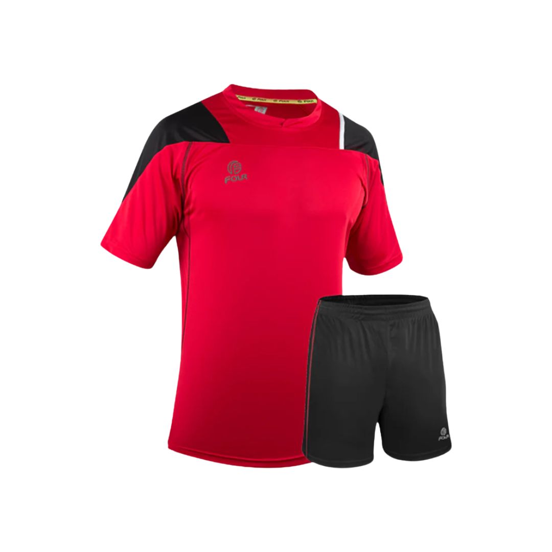 Camiseta de Futbol + Short Rojo Negro - Four Parma