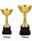 Trofeo Copa Metal Dorado Base Plástica 24 y 30 cm