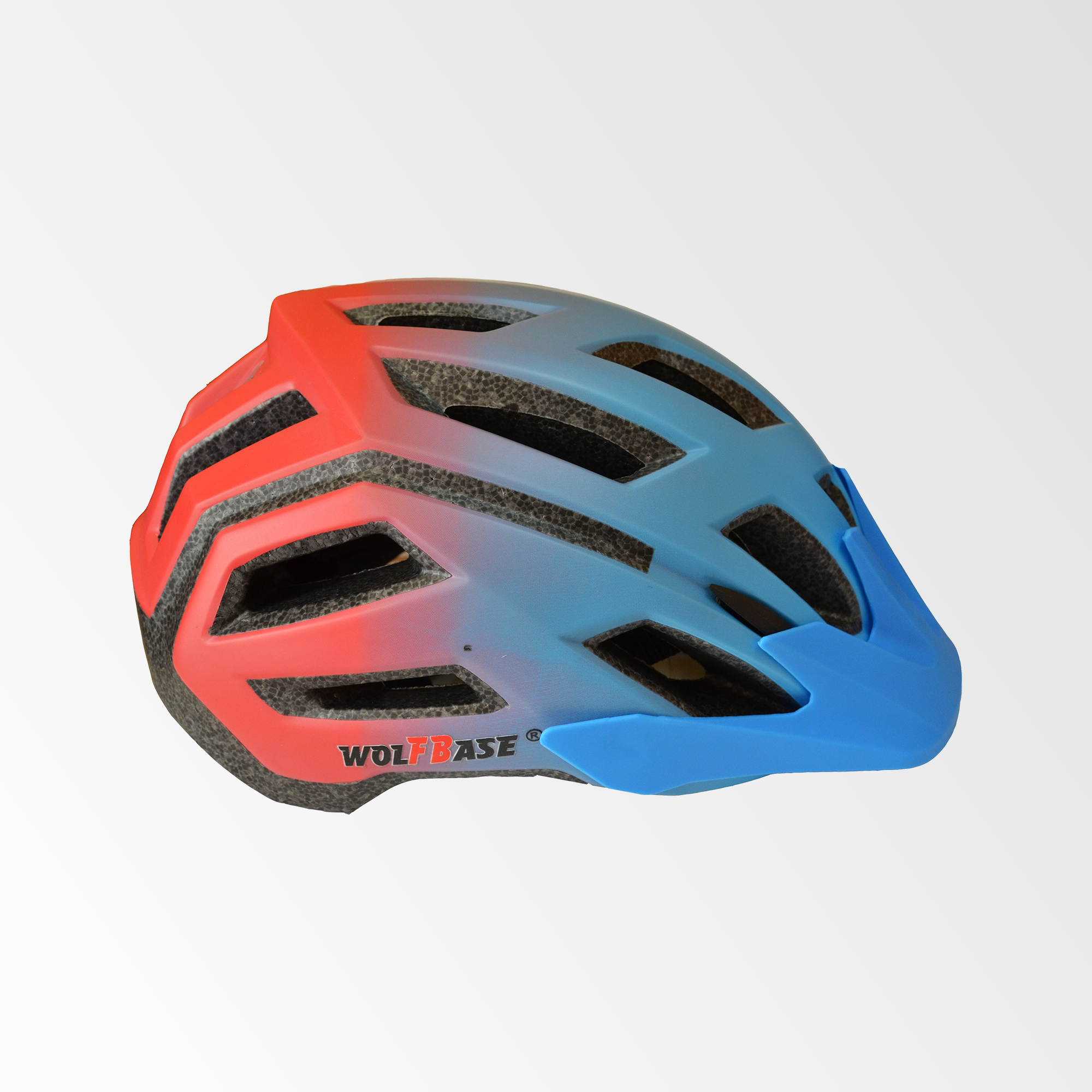 Casco Bicicleta Ajustable -  Wolfbase Celeste Naranjo