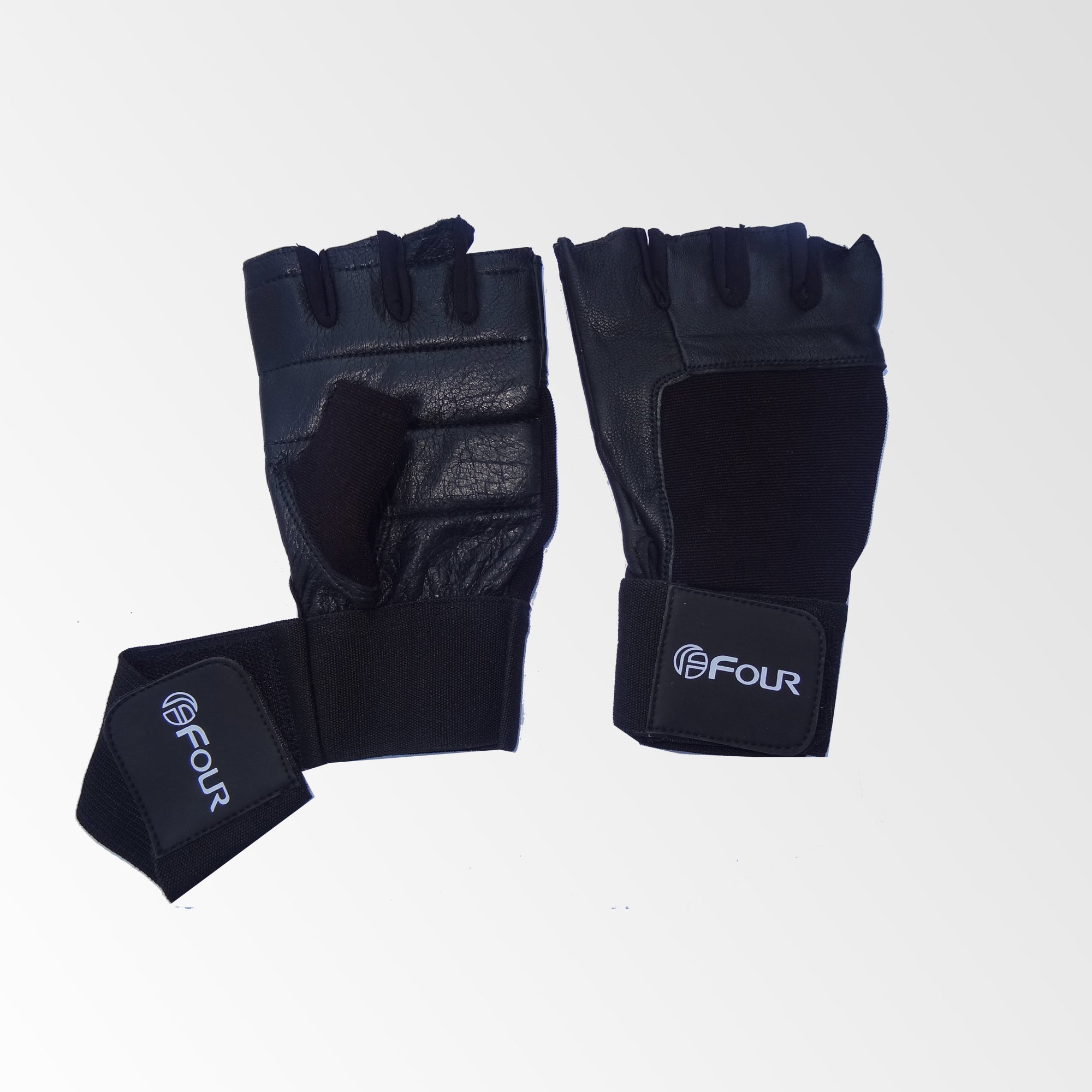 Guantes para Pesas de Cuero - Four Negro