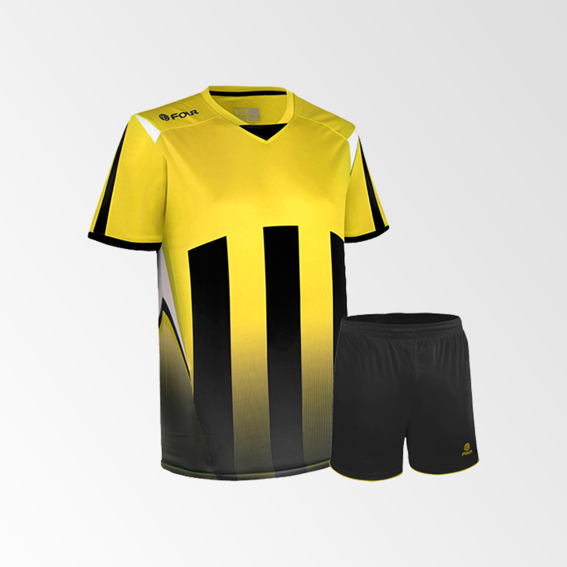 Camiseta de Futbol y Short Modelo Watford Amarillo Blanco Negro