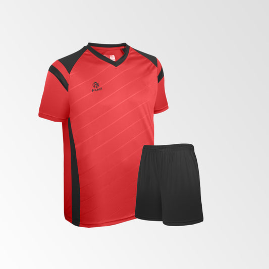 camiseta de futbol rojo negro