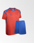 camiseta de futbol rojo azul