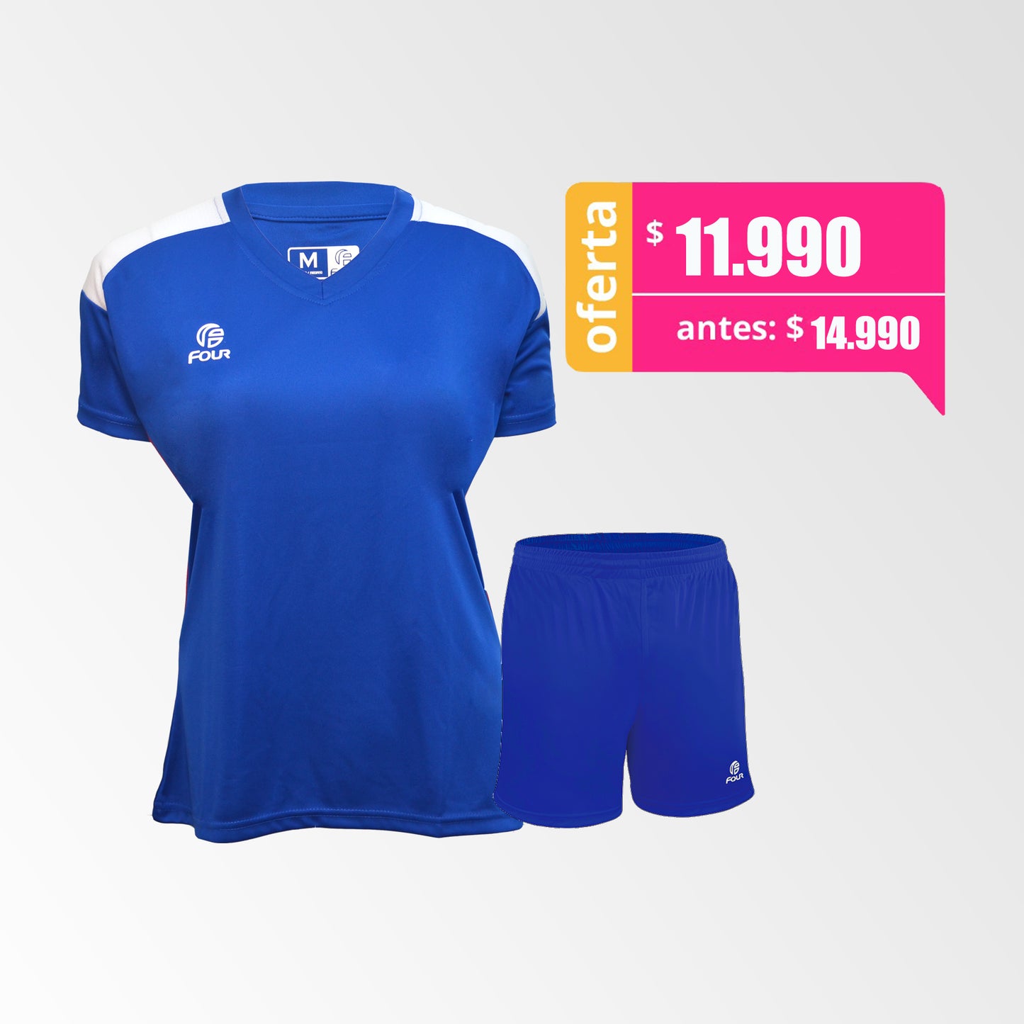 Camiseta de Futbol Four Mujeres Azul