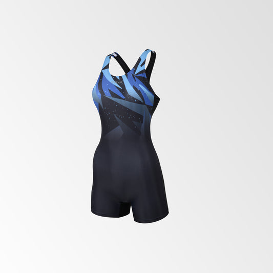 Traje de Baño Mujer Boxer Sublimado  Azul-Negro