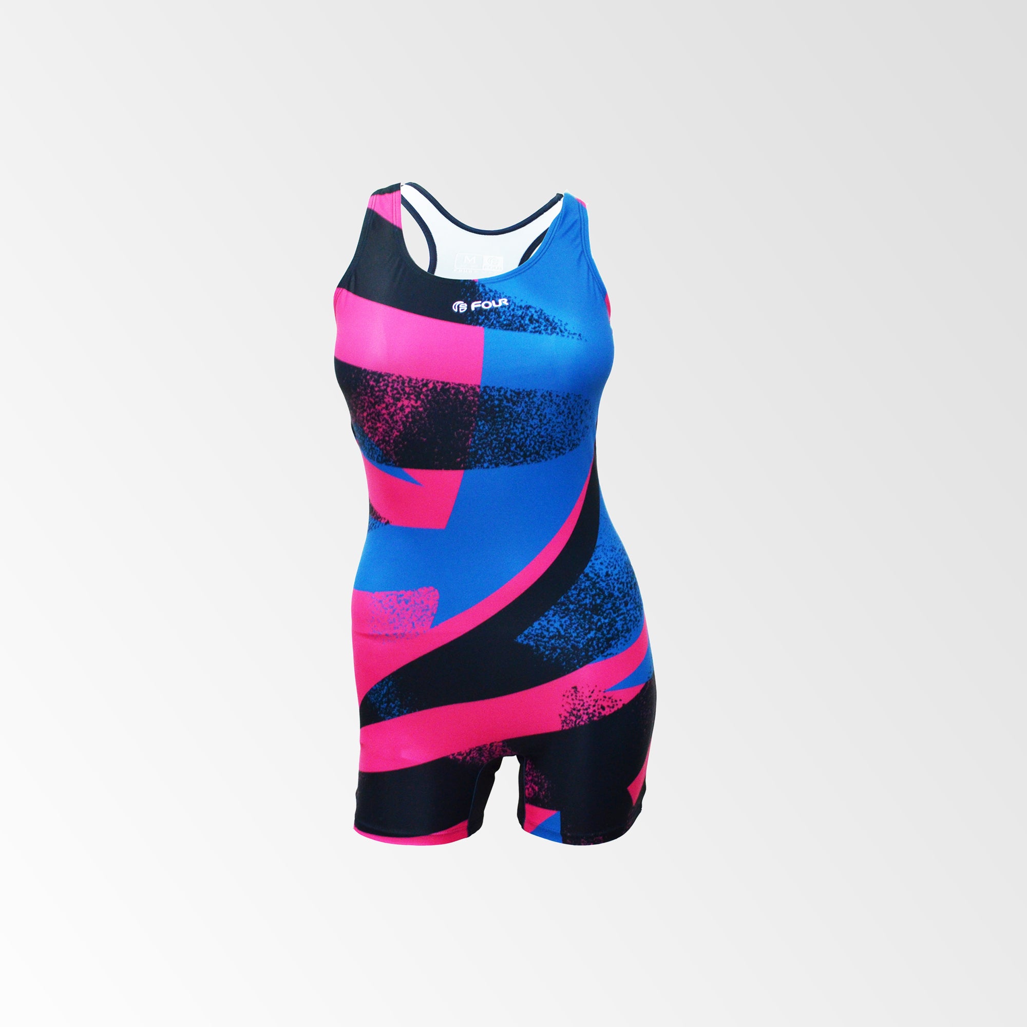 Traje de Baño Mujer Natación Boxer - Four Azul Rosado